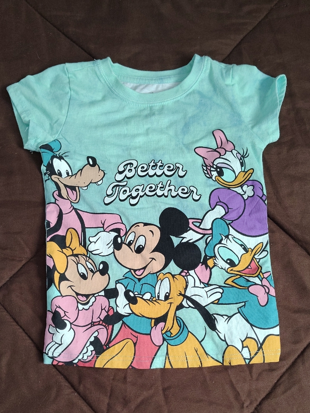 Disney Mint Short Sleeve Tee with Classic Mickey & Friends